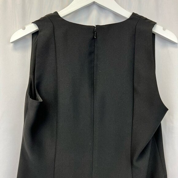 Banana Republic Womens A Line Dress Solid Black V Neck Sleeveless Knee Length 2 - Picture 5 of 11